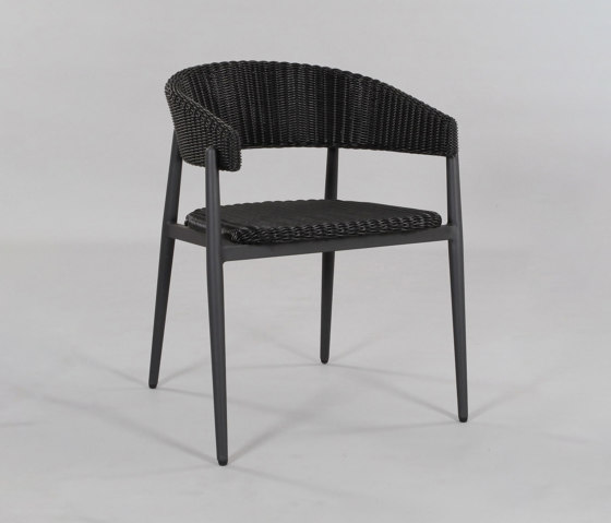 Olivia ALU Dining Armchair, Charcoal | Chairs | Design Pergola