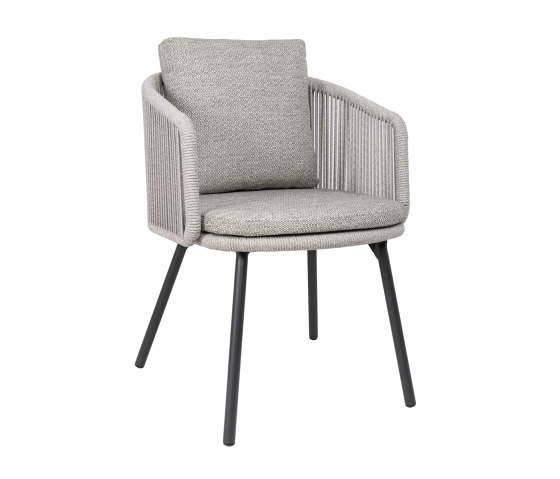 Porto Dining Armchair, Charcoal - Sand Rope | Fauteuils | Design Pergola