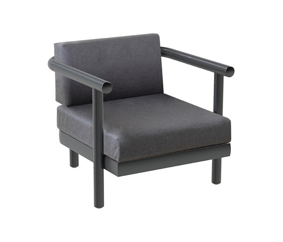 Vera ALU Lounge Chair - Anthracite - Grey Cushions | Sessel | Design Pergola