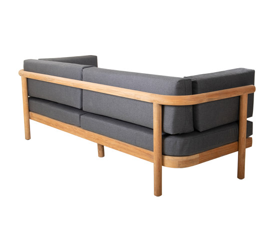 Vera Teak 3-Seater Sofa - Natural Teak - Grey Cushions | Divani | Design Pergola