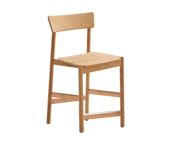 Vera Teak Counter Stool, without Arms - Natural Teak | Tabourets de bar | Design Pergola