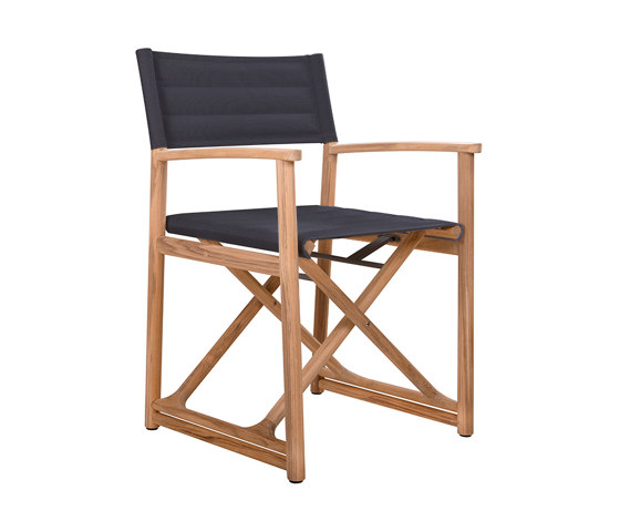 Vera Teak Padded Director's Chair - Charcoal | Sedie | Design Pergola