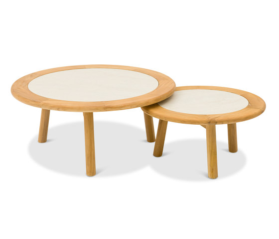 Helen ALU Coffee Table D60xH28cm, Teak Leg | Mesas de centro | Design Pergola