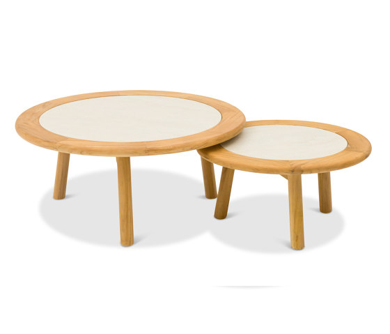 Helen ALU Coffee Table D80xH34cm, Teak Leg | Mesas de centro | Design Pergola