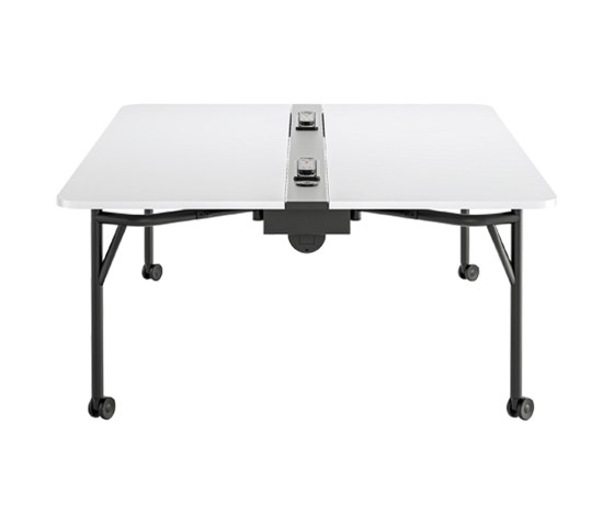 DOUBLE FOLDING WORKBENCH WITH ELECTRIFICATION | Contract tables | HOWE