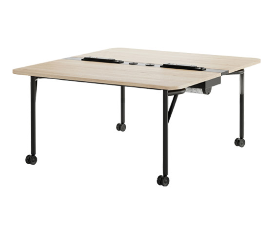 DOUBLE FOLDING WORKBENCH WITH ELECTRIFICATION | Tavoli contract | HOWE