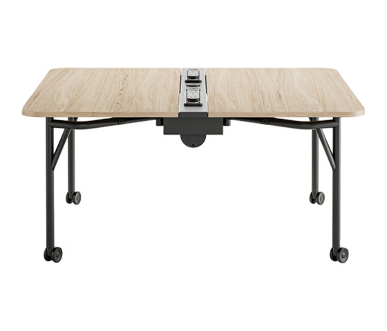 DOUBLE FOLDING WORKBENCH WITH ELECTRIFICATION | Tavoli contract | HOWE