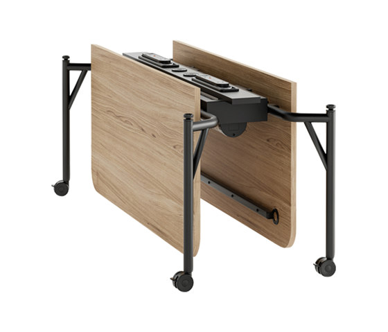 DOUBLE FOLDING WORKBENCH WITH ELECTRIFICATION | Objekttische | HOWE