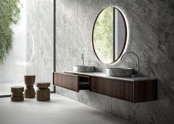 ViaVeneto Frame | Cabinet with Drawer, Marble Top and Sink, Length 120 cm | Vanity units | Falper