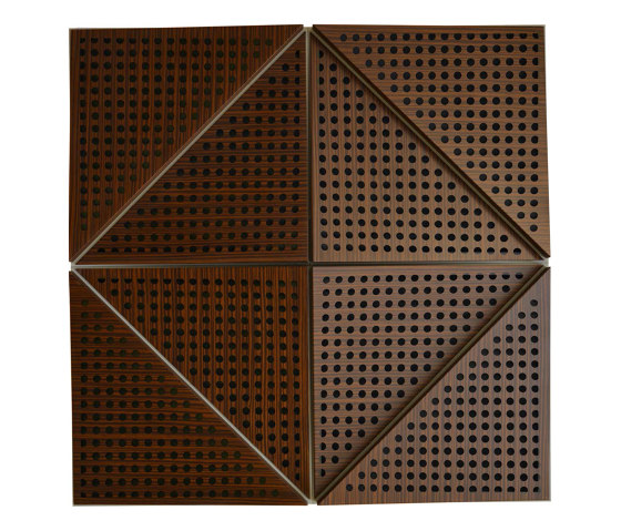 Zeta Panel Walnut With 2cm Perforation | Sound absorbing ceiling systems | Mikodam