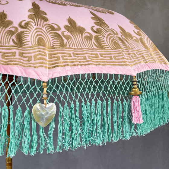 Kanso | Durian 185 Umbrella Teak Bamboo Pink | Parasoles | Set Collection