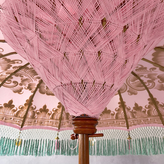 Kanso | Durian 185 Umbrella Teak Bamboo Pink | Sonnenschirme | Set Collection