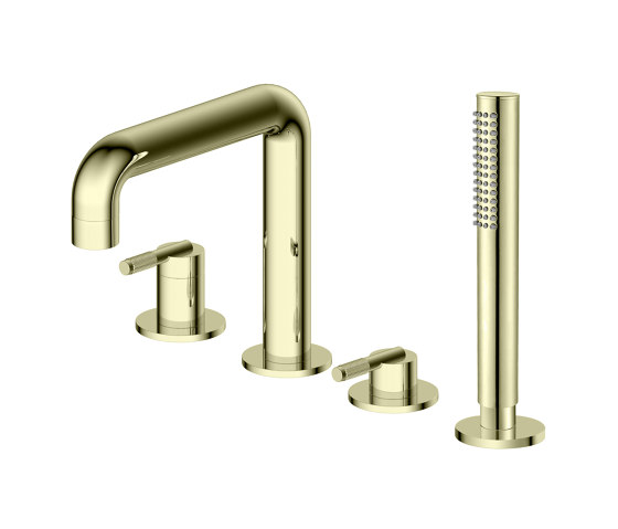 Nara | Deck Mounted 4 Hole Bath Shower Mixer | Bath taps | BAGNODESIGN