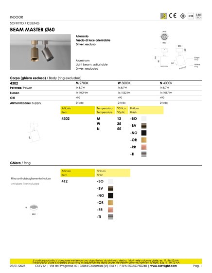 Beam Master 60 | Deckenleuchten | OLEV