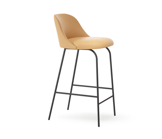 Aleta stool - fixed base counter height & low backrest | Barhocker | viccarbe