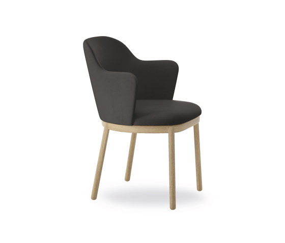 Aleta chair - four wooden legs base with armrest | Chaises | viccarbe