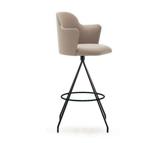 Aleta stool - swivel base bar height & high backrest with armrest | Sgabelli bancone | viccarbe