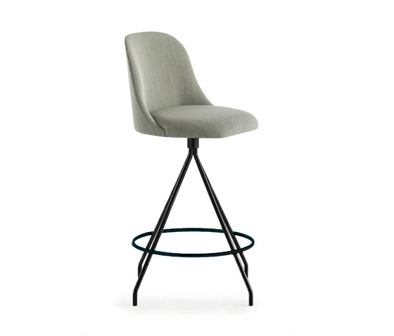 Aleta stool - swivel base counter height & high backrest | Barhocker | viccarbe