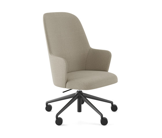 Aleta Executive chair - five casters aluminium base upholstered | Chaises | viccarbe