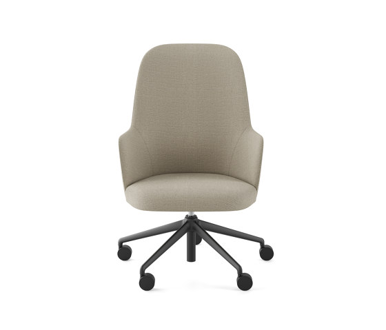 Aleta Executive chair - five casters aluminium base upholstered | Chaises | viccarbe