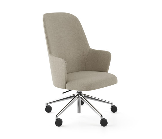 Aleta Executive chair - five casters aluminium base upholstered | Chairs | viccarbe