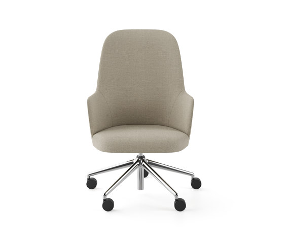 Aleta Executive chair - five casters aluminium base upholstered | Chaises | viccarbe