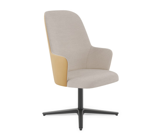 Aleta Executive chair - flat swivel base back in wood | Chaises | viccarbe