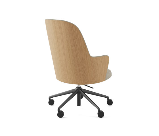 Aleta Executive chair - five casters aluminium base back in wood | Stühle | viccarbe