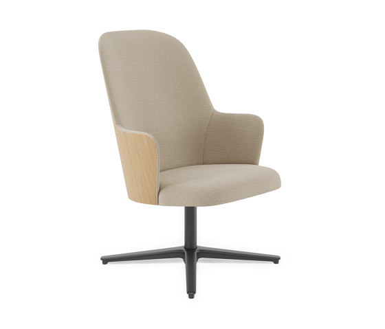 Aleta Executive lounge chair - wooden backrest | Sedie | viccarbe