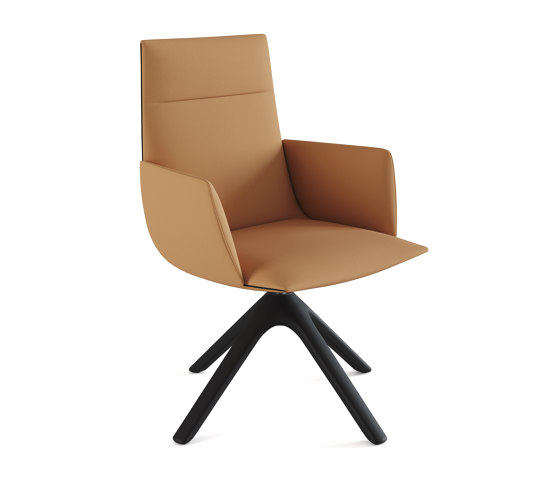 Noha Executive chair with wooden swivel base | Chaises | viccarbe