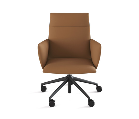 Noha Executive chair with wooden swivel base | Sedie | viccarbe