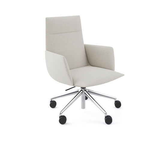 Noha Executive chair with five casters aluminium base | Chaises | viccarbe