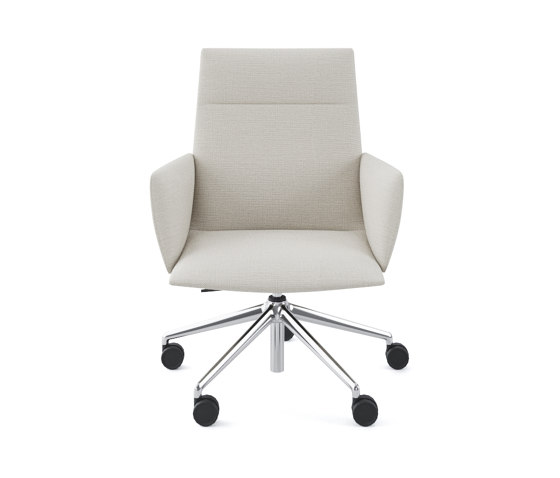 Noha Executive chair with five casters aluminium base | Chaises | viccarbe