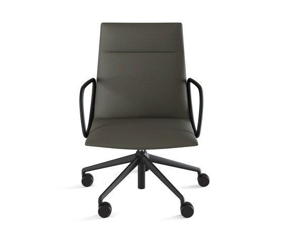 Noha Executive chair with five casters aluminium base | Chaises | viccarbe