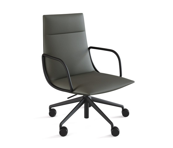 Noha Executive chair with five casters aluminium base | Sedie | viccarbe