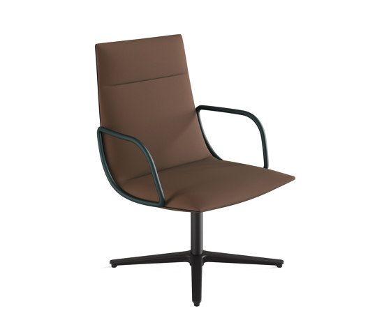 Noha Executive lounge chair with metal armrest | Sedie | viccarbe