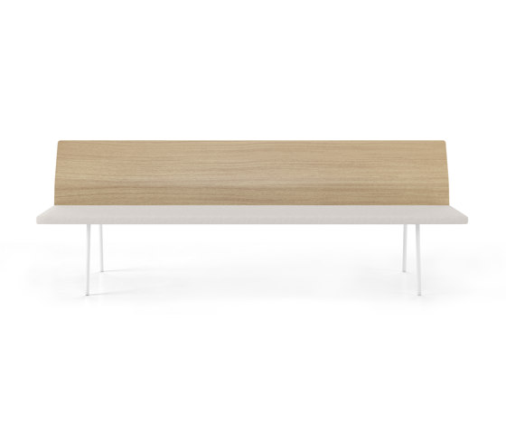 Torii bench 240 upholstered seat & stained backrest | Benches | viccarbe