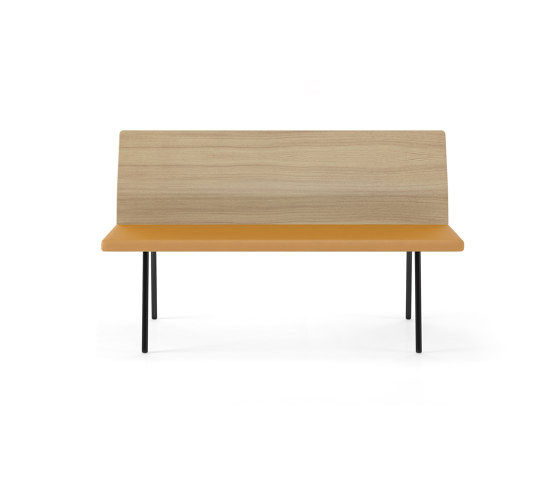 Torii bench 140 upholstered seat & stained backrest | Sitzbänke | viccarbe