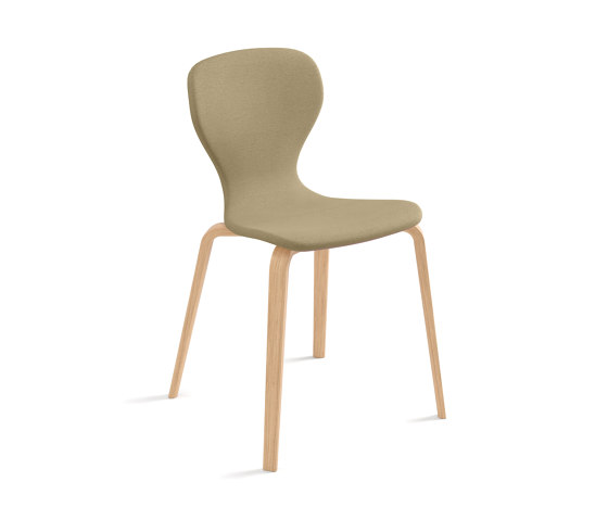 Ears chair - four wooden legs base & smooth upholstery | Chaises | viccarbe