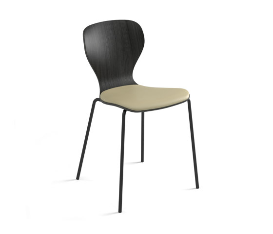 Ears chair - four metal legs base & cushion | Stühle | viccarbe