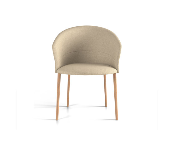 Copa chair - four wooden legs base & smooth upholstery | Chaises | viccarbe