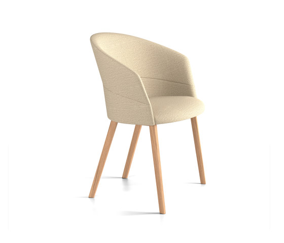 Copa chair - four wooden legs base & smooth upholstery | Chairs | viccarbe