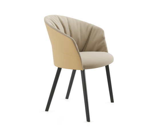 Copa chair - four wooden legs base & soft upholstery | Chaises | viccarbe