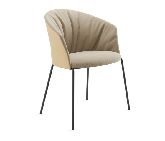 Copa chair - four metal legs base & soft upholstery | Chaises | viccarbe