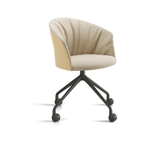 Copa chair - pyramid swivel with casters base & soft upholstery | Chairs | viccarbe