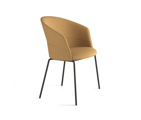 Copa chair - four metal legs base & smooth upholstery | Chairs | viccarbe