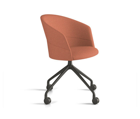 Copa chair - pyramid swivel with casters base & smooth upholstery | Sedie | viccarbe