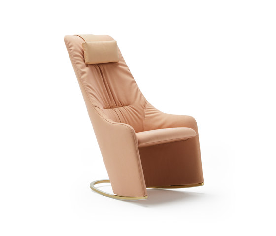 Nagi lounge chair - high backrest & soft upholstery with headrest | Armchairs | viccarbe