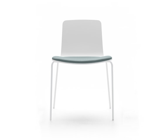 Klip chair - four metal legs base & stained / lacquered seat with cushion | Chairs | viccarbe