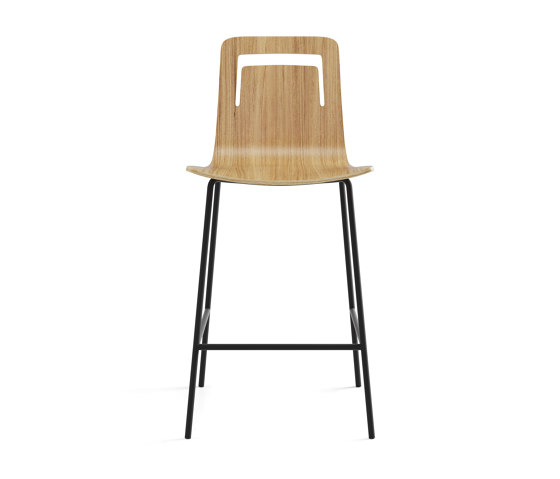 Klip stool - fixed base counter height & stained seat with handle | Sgabelli bancone | viccarbe